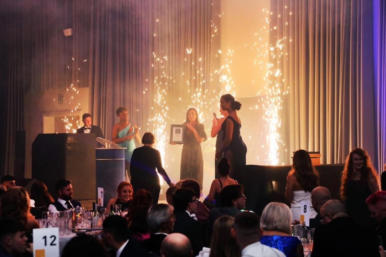The Time Cafe award ceremony moment at England's Business Awards